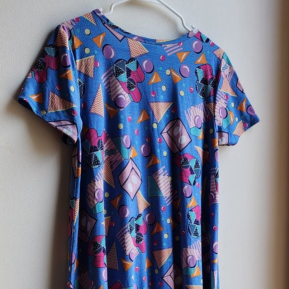 LuLaRoe 80s Geometric Print Midi Dress Size Medium - Picture 10 of 15